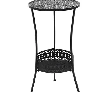 vidaXL Bistro stol crni 40 x 70 cm metalni - Venlo