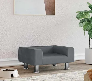 vidaXL Krevet za pse tamnosivi 50x40x26,5 cm baršunasti - Venlo