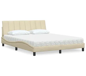 vidaXL Krevet s madracem Hanko krem 160x200 cm od tkanine - Venlo