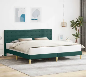 vidaXL Krevetna konstrukcija Tamnozelena 180 x 200 cm Tkanina - Venlo