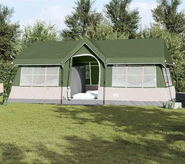 vidaXL Obiteljski šator s krovom Zelena i bež 622 x 295 x 238 cm - Venlo