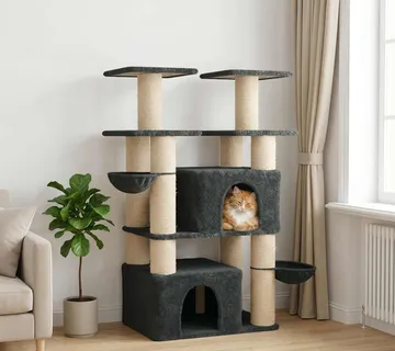 vidaXL Mačje drvo s sisalnim postoljima za grebanje Tamnosiva 147 cm - Venlo