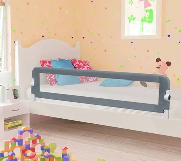 vidaXL Sigurnosna ogradica za dječji krevet siva 180 x 42 cm poliester - Venlo