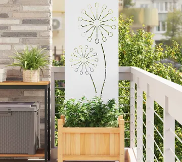vidaXL Privatnost u vrtu Bijelo 50 x 140 cm Hladno valjana čelična - Venlo