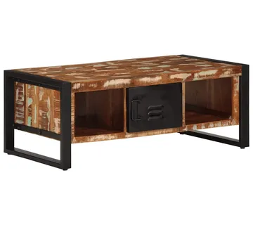 vidaXL Višebojni stolić za kavu 90x50x36 cm puno drvo obrađeno - Venlo