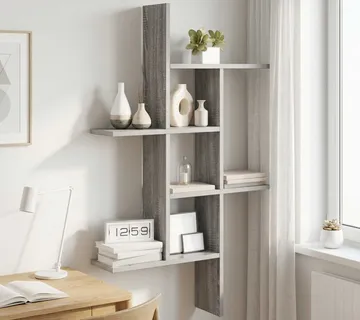 vidaXL Polica na zidu Siva Sonoma 61 x 15 x 102 cm Konstruirano drvo - Venlo