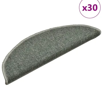 vidaXL Prostirke za stepenice 30 kom 56x17x3 cm tamnozelene poluokrugle - Venlo