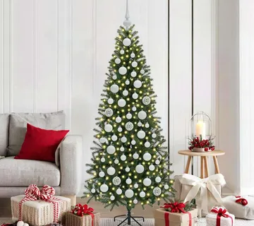 vidaXL Set Božićnih Ukrasnih Kuglica 120 kom. 300 LED lampica Ø 6 cm - Venlo