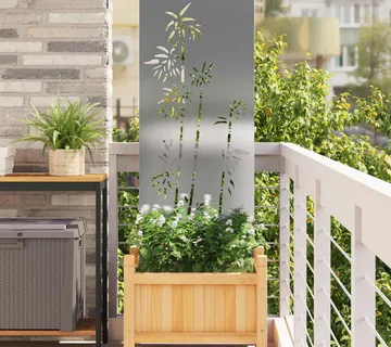 vidaXL Privatnost u vrtu Cvjetni Srebrno 50 x 140 cm Nehrđajući čelik - Venlo