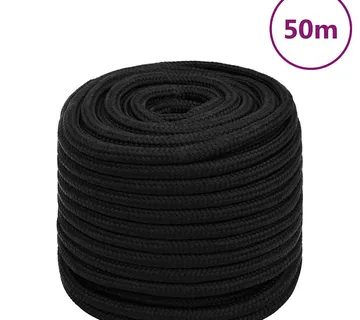vidaXL Radno uže crno 18 mm 50 m poliestersko - Venlo