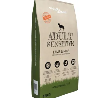 vidaXL Premium suha hrana za pse Adult Sensitive Lamb & Rice 15 kg - Venlo