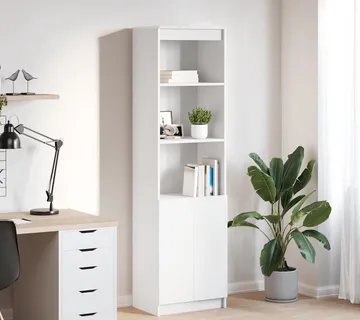 vidaXL Visoka komoda bijela 50x35x180 cm od konstruiranog drva - Venlo