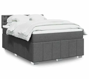 vidaXL Krevet s oprugama i madracem tamnosivi 140x190 cm od tkanine - Venlo