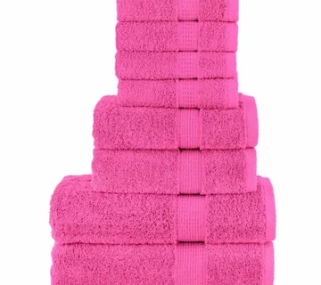vidaXL 8-dijelni vrhunski set ručnika SOLUND ružičasti 600 gsm - Venlo
