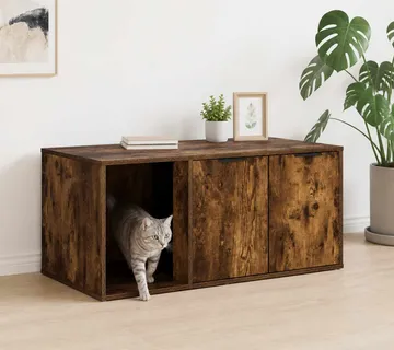 vidaXL Namještaj za kavez za mačke Dimljeni hrast 100 x 49 x 45 cm - Venlo