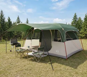vidaXL Tunelski šator Zelena 427 x 305 x 205 cm Poliester i čelik - Venlo