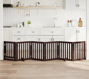 vidaXL Vrata za pse s vratašcima 6 panela sklopiva 300 cm drvo topole - Venlo