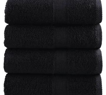 vidaXL Premium ručnici za pranje SOLUND 4 kom. crni 30x30 cm 600 g/m² - Venlo