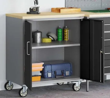 vidaXL Kolica sa radnom površinom Crna i Siva 75 x 45 x 85 cm - Venlo