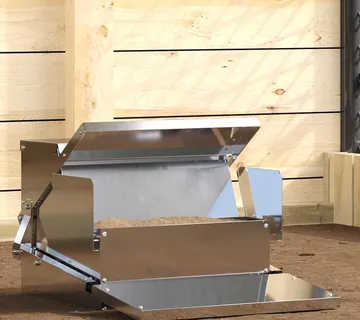 vidaXL Feeder s nogom za piliće Srebrna 50 x 40 x 29 cm 2 kg - Venlo