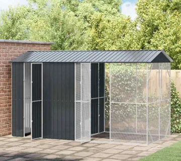 vidaXL Kavez za ptice Antracit 430 x 208 x 247 cm Cinkani čelik - Venlo