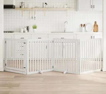 vidaXL Vrata za pse s vratašcima 4 panela sklopiva 320 cm drvo topole - Venlo