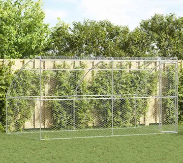 vidaXL Kućica za pse 2 kom. Srebrna 4 x 2 x 2 m Pocinčani čelik - Venlo