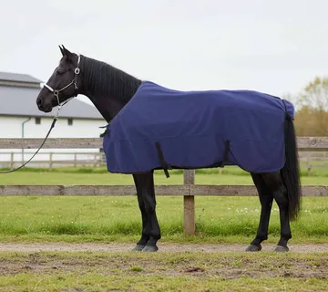 vidaXL Pokrivač za konje Mornarsko plava 165 cm Poliester Fleece - Venlo
