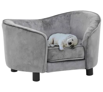 vidaXL Sofa za pse siva 69 x 49 x 40 cm plišana - Venlo