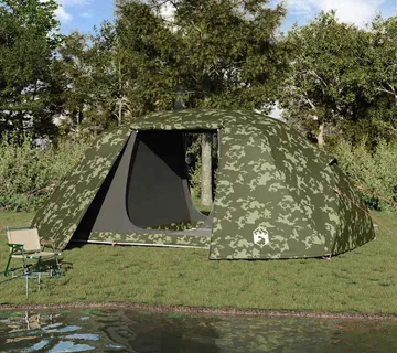vidaXL Šator za ribolov s krovom Maskirna 514 x 465 x 187 cm - Venlo