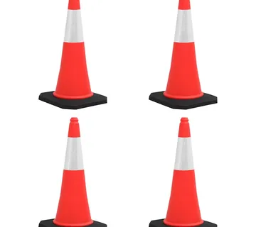 vidaXL Reflektirajući prometni čunjevi s teškim bazama 4 kom 75 cm - Venlo
