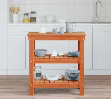 vidaXL Radni stol s policom 78,5 x 50 x 80 cm Masivna borovina - Venlo
