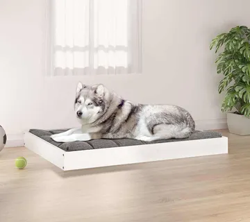 vidaXL Krevet za pse bijeli 101,5 x 74 x 9 cm od masivne borovine - Venlo