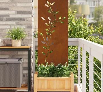 vidaXL Privatnost u vrtu Cvjetni Rđa 50 x 140 cm - Venlo