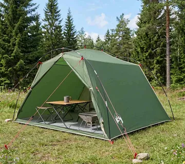 vidaXL Tunelski šator 4-osobni Zelena 185T Poliester s PU premazom - Venlo