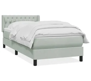 vidaXL Box Spring krevet s madracem svijetlo sivi 90x220 cm baršun - Venlo