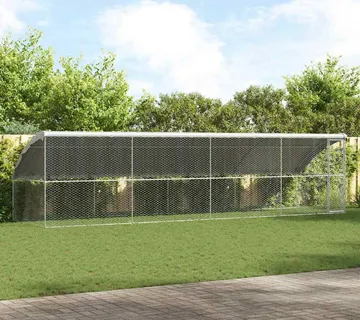 vidaXL Kućica za pse 4 kom. Srebrno 8 x 2 x 2 m Pocinčani čelik - Venlo