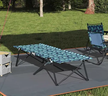 vidaXL Sklopivi kamperski krevet Šuma 206 x 76 x 74 cm Oxford i čelik - Venlo