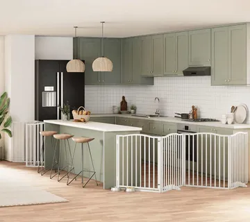 vidaXL Vrata za pse s vratašcima 12 panela sklopiva 960 cm drvo topole - Venlo