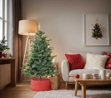 vidaXL BožićnaSuknjazaDrvce Crvena Ø 65 x 24 cm Plastika - Venlo