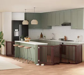 vidaXL Vrata za pse s vratašcima 6 panela sklopiva 480 cm drvo topole - Venlo