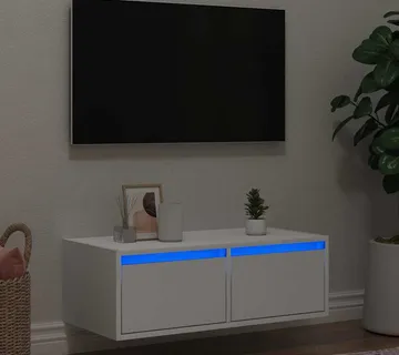 vidaXL TV ormarić s LED svjetlima bijeli 75x35,5x25 cm - Venlo