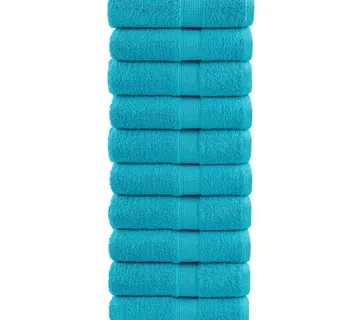 vidaXL Premium ručnici za goste SOLUND 10 kom. tirkizne boje 30x50 cm 600 g/m² - Venlo
