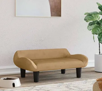 vidaXL Krevet za pse smeđi 70x40x24 cm baršunasti - Venlo