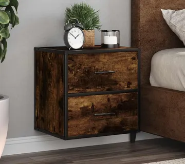 vidaXL Zidni noćni ormarići 2 kom dimljeni hrast 40x31x39,5 cm - Venlo