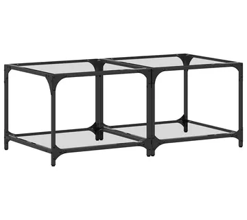 vidaXL Stolići s prozirnom staklenom površinom 2 kom 50x50x40 cm čelik - Venlo