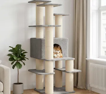 vidaXL Mačje drvo s sisalnim postoljima za grebanje Svjetlosiva 161 cm - Venlo