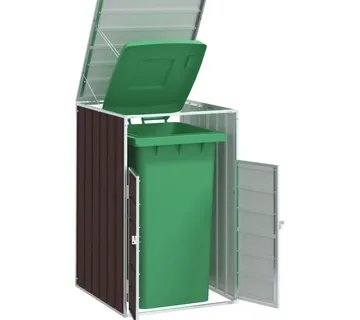 vidaXL Spremište za 1 kantu za otpad smeđe 72x81x115 cm čelično - Venlo