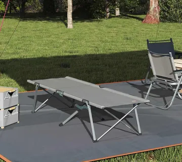 vidaXL Sklopivi kamperski krevet Siva 194 x 62,5 x 42,5 cm - Venlo