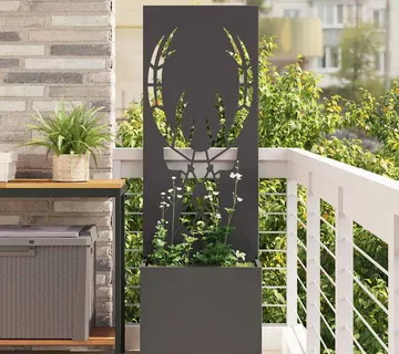vidaXL Privatnost u vrtu Crna 50 x 32 x 150 cm Hladno valjana čelična - Venlo